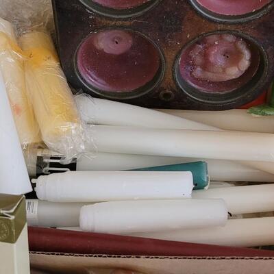 Lot 377: Large Candle and Candleholders Lot