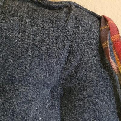 Lot 381: Vintage Plaid & Denim Seat Cushions  (2 are slightly faded)