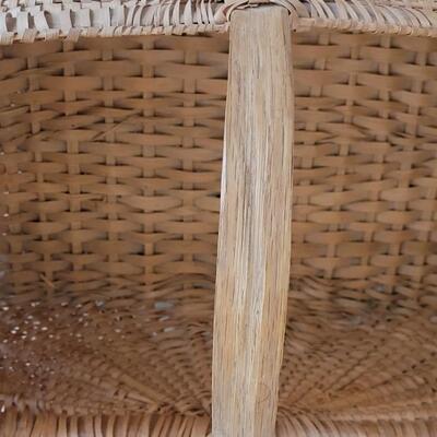 Lot 382: Vintage Wood Handle Woven Gathering Basket