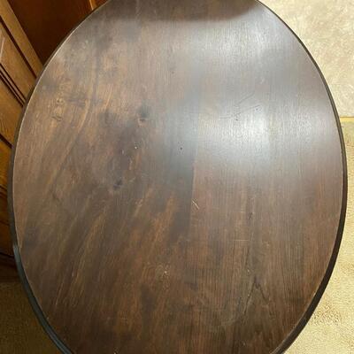 Dark Finish Antique Vintage Eastlake Style Oval Table