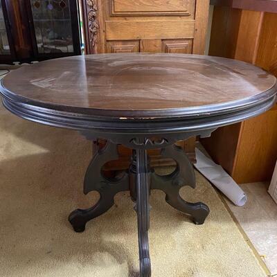 Dark Finish Antique Vintage Eastlake Style Oval Table