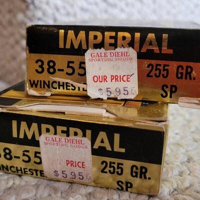 Lot 400: (40) Vintage Unused IMPERIAL 38-55 Winchester 255-Grain Centre Fire Cartridges