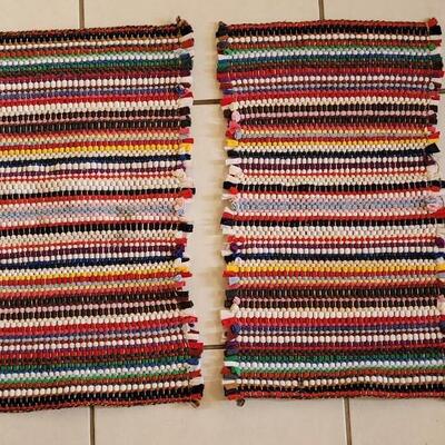 Lot 404: (2) Vintage Rag Rugs