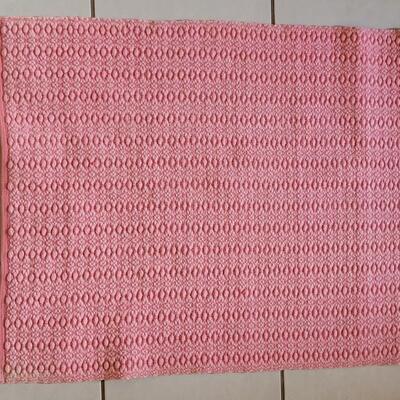 Lot 406: Vintage Woven Pink Rug Very Nice Condition