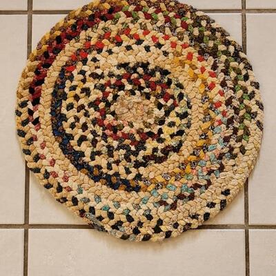 Lot 409: Vintage Round Woven Rug #1