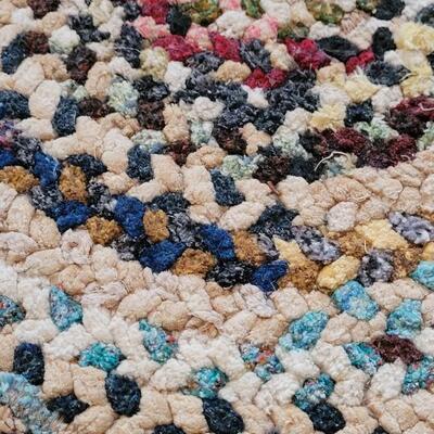 Lot 409: Vintage Round Woven Rug #1