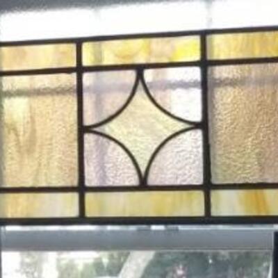 Four Vintage Stained Glass Windows 25â€ x 19â€ each