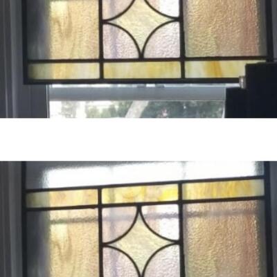 Six Vintage Stained Glass Windows 25â€ x 19â€ each