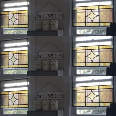 Six Vintage Stained Glass Windows 25â€ x 19â€ each
