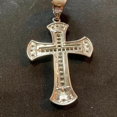 Large 3â€ long Silver Plated Cross Pendant