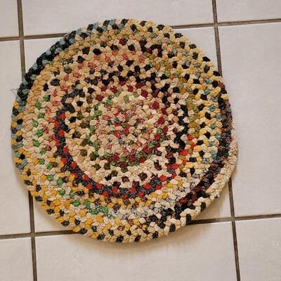 Lot 412: Vintage Round Woven Rug