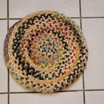Lot 413: Vintage Round Woven Rug