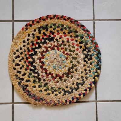 Lot 415: Vintage Round Woven Rug