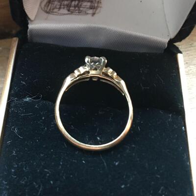 Antique Diamond Solitaire Engagement Ring 14k Yellow Gold Size 5.5