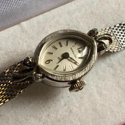 14k White Gold Hamilton Ladies Watch with Diamonds