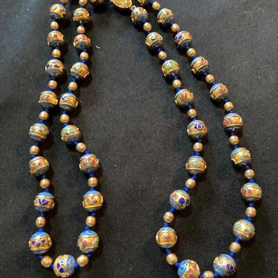 CloisonnÃ© Style Beaded Necklace 30â€
