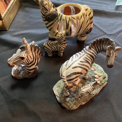 3pc Zebra Figurine Lot