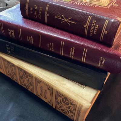 Vintage Religious Book Lot with Masons Bible