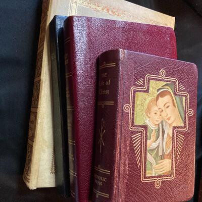 Vintage Religious Book Lot with Masons Bible