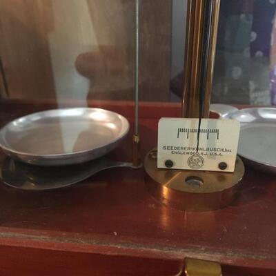 Antique Scientific Pharmacy Scale Complete with weights.