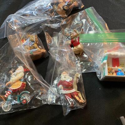 6 pc Hallmark Ornament Lot with Santa Bicycle, Motorcycle and more
