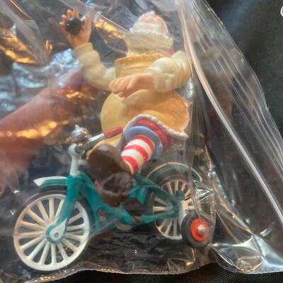 6 pc Hallmark Ornament Lot with Santa Bicycle, Motorcycle and more