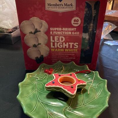 Christmas Lot with LED Lights and Candle Holder