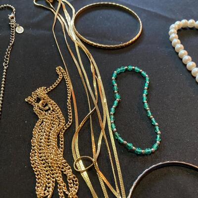 8 pc necklace and bracelet collection with Wood Square Bead necklace and more