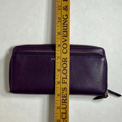 Lot 107: Deep Purple Leather Coach Wallet
