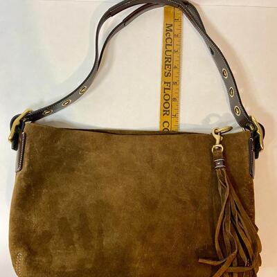 Lot 087:  Suede Coach Handbag (With box/tags/dustbag)