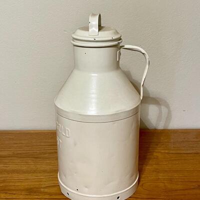 Lot 55 - Vintage Metal Dairy Can and Bottle