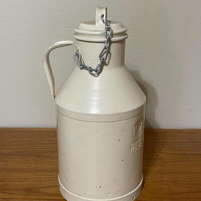 Lot 55 - Vintage Metal Dairy Can and Bottle