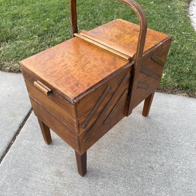 Lot 64 - Vintage Accordion Sewing Box