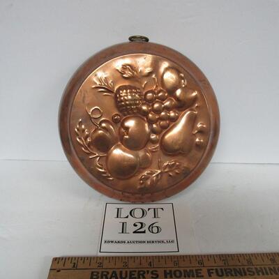 Older Copper Mold, Fruits, Sweden, 1 1/2 Ltr