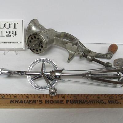 Old Meat Grinder, Excel 101 With Blades and Older Egg Beater