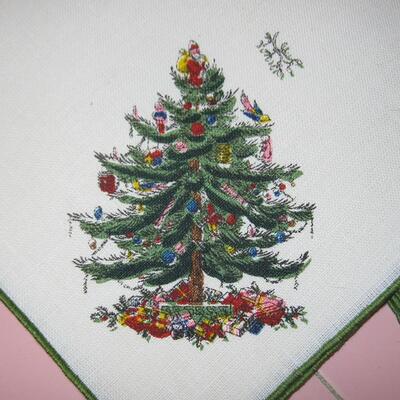 MS Lot 15 Spode Christmas Tree Fabric Dinner Napkins 18x18