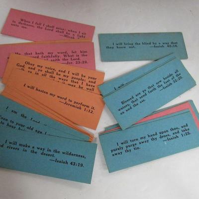Vintage Religious Cards Called Rainbow Verses, Scripture Cards in Original Box