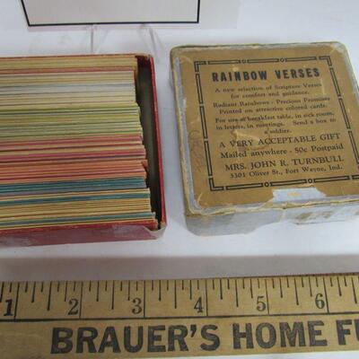 Vintage Religious Cards Called Rainbow Verses, Scripture Cards in Original Box