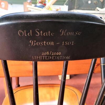 2 L. Hitchcock Chairs Old State House Boston - 1801 #78 & 108 Limited Ed Harvest Black stenciled