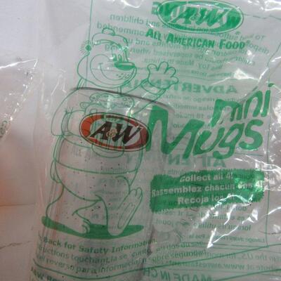 Cute Small Plastic A&W Rootbeer Mugs in Original Packages