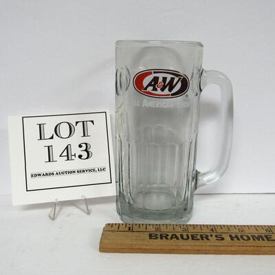 7" Tall Heavy Glass A&W Rootbeer Mug