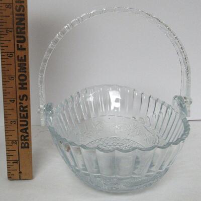 Glass Basket With Plastic Handle