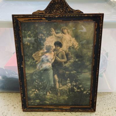 AA  ANTIQUE CLASSICAL THEME PRINT YOUNG LOVERS