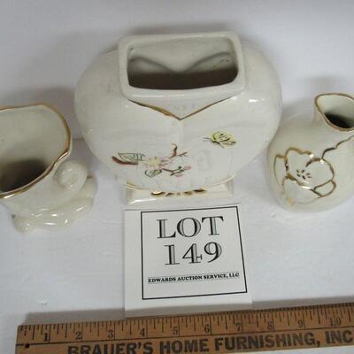 2 Vintage Planters and One Vase, Unmarked