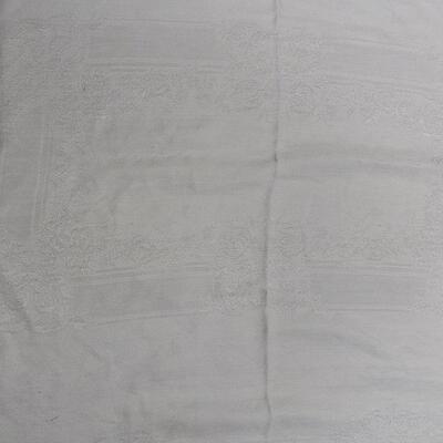 Large White Table Cloth, White on White Design, Read Description
