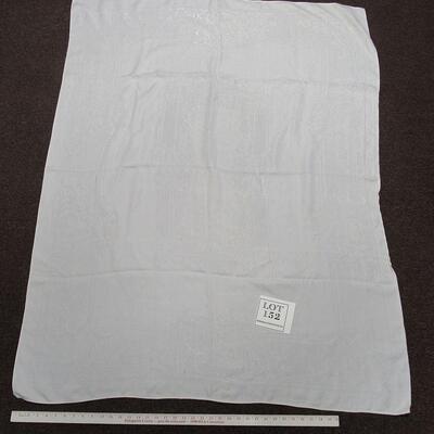 Large White Table Cloth, White on White Design, Read Description