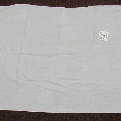 Large White Table Cloth, White on White Design, Read Description