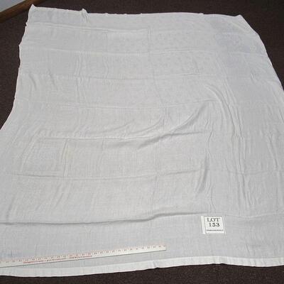 Very Large White on White Table Cloth, Read Description