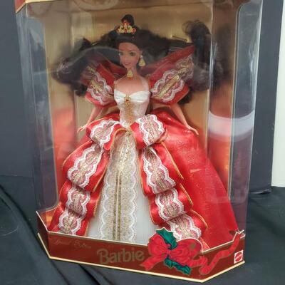 6 Holiday Barbies in original boxes