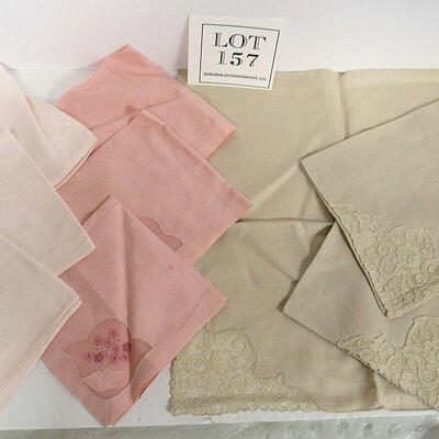 Vintage Cloth Napkins, 3 Styles of 3 Each